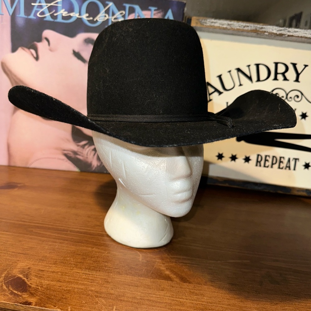 Youth Twister Cowboy Hat Size M Black Wool